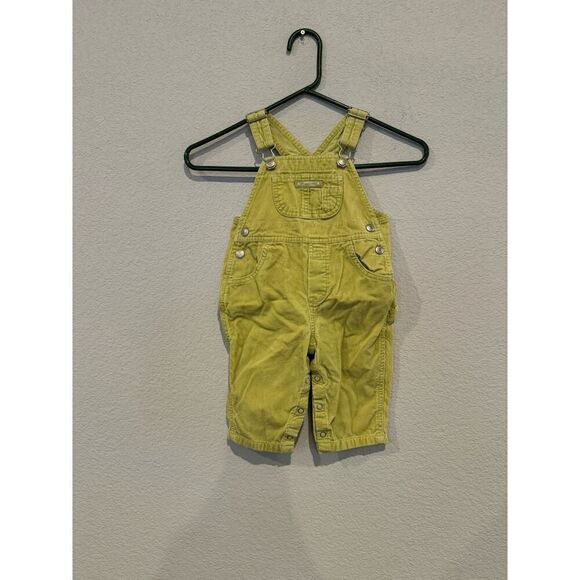 Baby Gap Baby's Size 12-18M‎ Corduroy Adjustable Straps Bib Front Romper Green - Picture 1 of 4